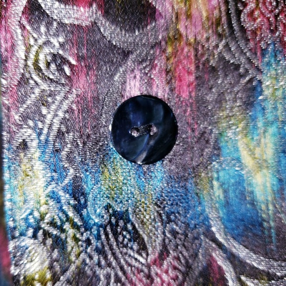 Chico's Metallic Thread Rayon/Silk Jacket vintage - Picture 8 of 8